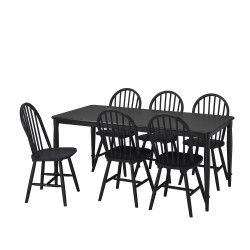 DANDERYD/SKOGSTA yemek masası takımı, siyah