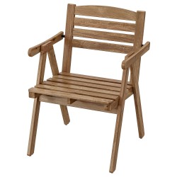 FALHOLMEN kolçaklı sandalye, açık kahverengi