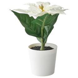 FEJKA saksılı yapay bitki, beyaz
