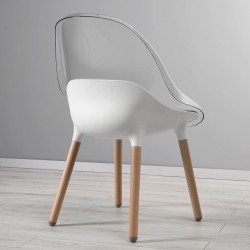 BALTSAR plastik sandalye, beyaz-kayın