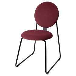 MANHULT döşemeli sandalye, siyah-Hakebo koyu kırmızı