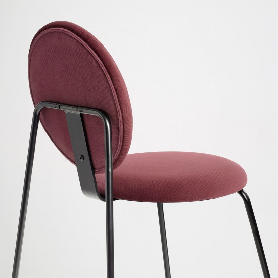 MANHULT döşemeli sandalye, siyah-Hakebo koyu kırmızı