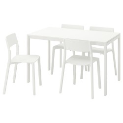 MELLTORP/JANINGE mutfak masası takımı, beyaz
