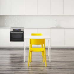 VANGSTA/JANINGE mutfak masası takımı, beyaz-sarı