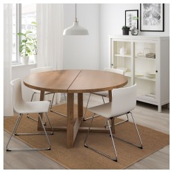 MÖRBYLANGA/BERNHARD yemek masası takımı, meşe kaplama kahverengi vernikli-mjuk beyaz