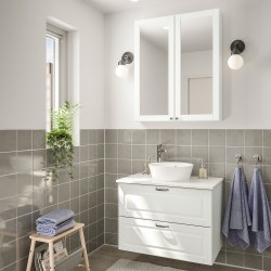GODMORGON/TOLKEN/KATTEVIK banyo mobilyası seti, beyaz
