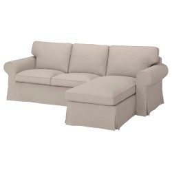 EKTORP 2'li kanepe ve uzanma koltuğu, totebo açık bej