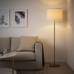 RINGSTA/SKAFTET yer lambası, beyaz-pirinç rengi