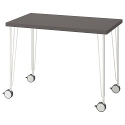 LINNMON/KRILLE çalışma masası, koyu gri-beyaz