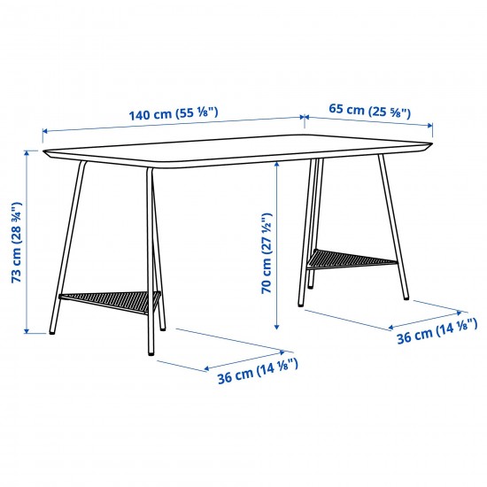ANFALLARE/TILLSLAG çalışma masası, bambu-siyah