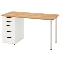 ANFALLARE/ALEX çalışma masası, bambu-beyaz