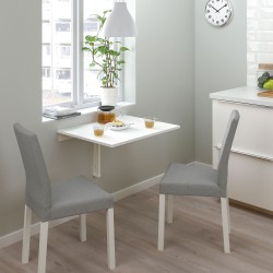 NORBERG/KATTIL mutfak masası takımı, beyaz-knisa açık gri