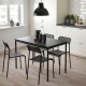 SANDSBERG/ADDE mutfak masası takımı, siyah