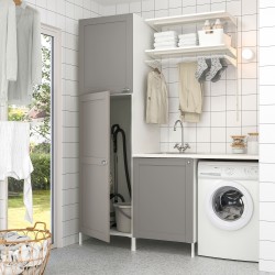 ENHET çamaşır odası ve banyo için dolap kombinasyonu, beyaz-gri