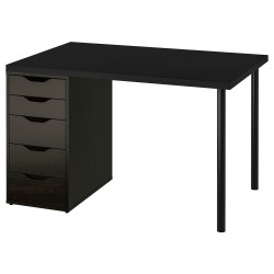 MALVAKT/ALEX çalışma masası, siyah