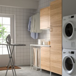 ENHET çamaşır odası ve banyo için dolap kombinasyonu, beyaz-meşe