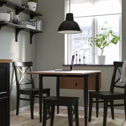 DANDERYD/INGOLF mutfak masası takımı, çam kaplama-siyah