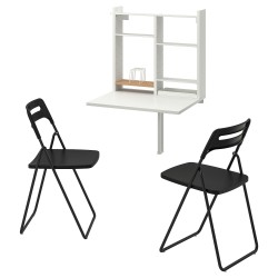 NORBERG/NISSE mutfak masası takımı, beyaz-siyah