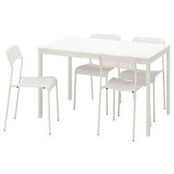 VANGSTA/ADDE mutfak masası takımı, beyaz