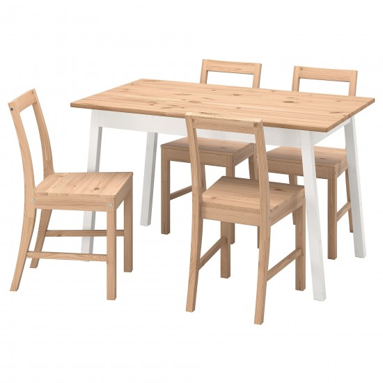 PINNTORP mutfak masası takımı, açık kahverengi-beyaz