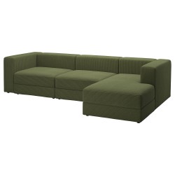 JATTEBO 3'lü kanepe ve uzanma koltuğu, samsala koyu sarı-yeşil