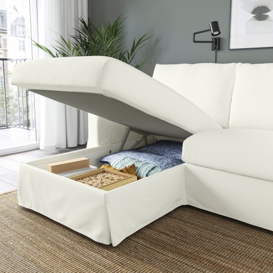 HYLTARP 3'lü kanepe ve uzanma koltuğu, Hallarp beyaz