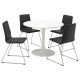DOCKSTA/LILLANAS mutfak masası takımı, beyaz-Bomstad siyah