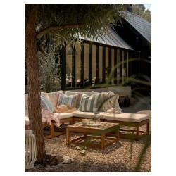 NAMMARÖ bahçe köşe kanepe seti ve ayak uzatma taburesi, açık kahverengi