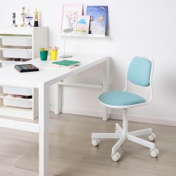 ÖRFJALL çocuk çalışma sandalyesi, beyaz-vissle açık mavi