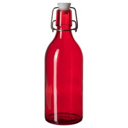 VINTERFINT su şişesi, cam-kırmızı
