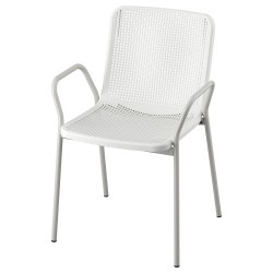 TORPARÖ kolçaklı sandalye, beyaz-gri