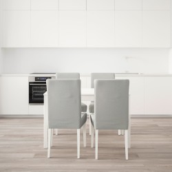 EKEDALEN/HENRIKSDAL yemek masası takımı, beyaz-orrsta açık gri