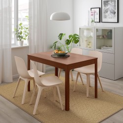 EKEDALEN/ODGER yemek masası takımı, kahverengi-beyaz-bej