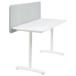 BEKANT panelli çalışma masası, beyaz-gri