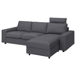 VIMLE 2'li kanepe ve uzanma koltuğu, gunnared orta gri