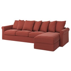 GRÖNLID 3'lü kanepe ve uzanma koltuğu, ljungen açık kırmızı