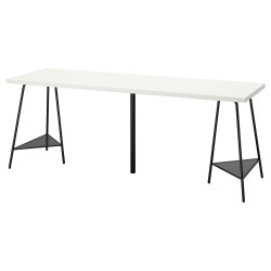 LAGKAPTEN/TILLSLAG çalışma masası, beyaz-siyah