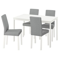 VANGSTA/KATTIL yemek masası takımı, beyaz-knisa açık gri