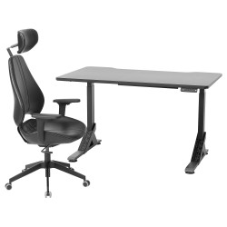 UPPSPEL/GRUPPSPEL oyuncu masası ve sandalyesi, siyah
