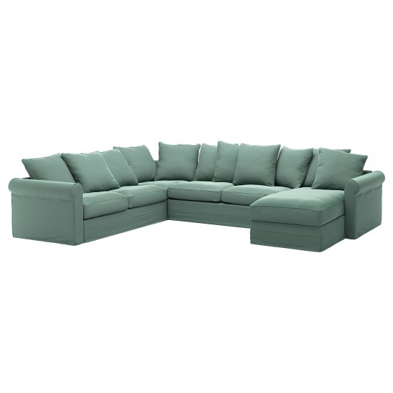 GRÖNLID 4'lü yataklı köşe kanepe ve uzanma koltuğu, ljungen açık yeşil