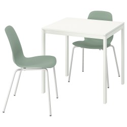 MELLTORP/LIDAS mutfak masası takımı, beyaz-yeşil