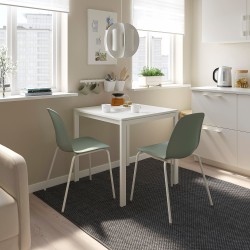 MELLTORP/LIDAS mutfak masası takımı, beyaz-yeşil