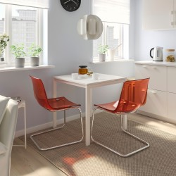 MELLTORP/TOBIAS mutfak masası takımı, beyaz-turuncu