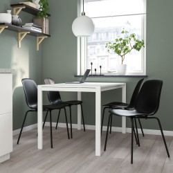 MELLTORP/LIDAS mutfak masası takımı, beyaz-siyah