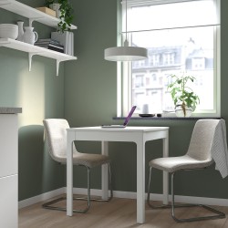 EKEDALEN/LUSTEBO mutfak masası takımı, beyaz-Viarp bej/kahverengi