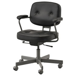 ALEFJALL çalışma sandalyesi, glose siyah