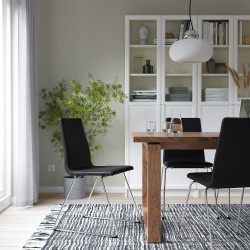 LILLANAS döşemeli sandalye, krom kaplama-Bomstad siyah
