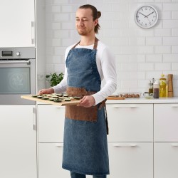 GRILLTIDER mutfak önlüğü, mavi-kahverengi