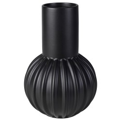 SKOGSTUNDRA seramik vazo, siyah