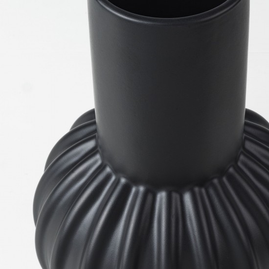 SKOGSTUNDRA seramik vazo, siyah